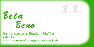 bela beno business card